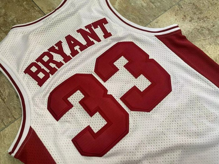 1996 Lower Merion Bryant #33 White Retro Top Quality Dense Embroidery NBA Jersey