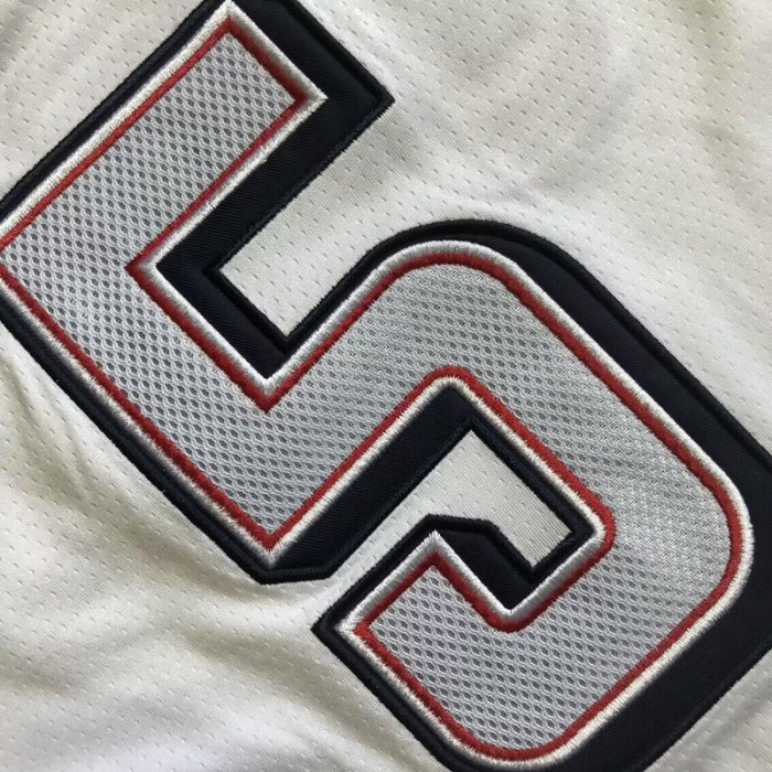 2024 Olympic USA Edwards #5 White Top Quality Dense Embroidery NBA Jersey