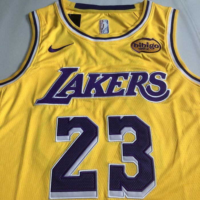 2025 Lakers James #23 Yellow Top Quality Dense Embroidery NBA Jersey