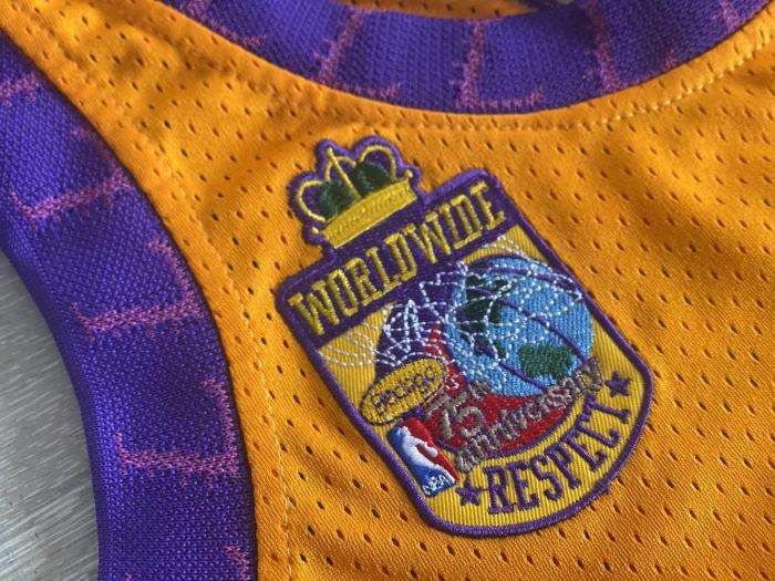 Worldwide Respect Lakers Bogeda #06 Top Quality Dense Embroidery NBA Jersey