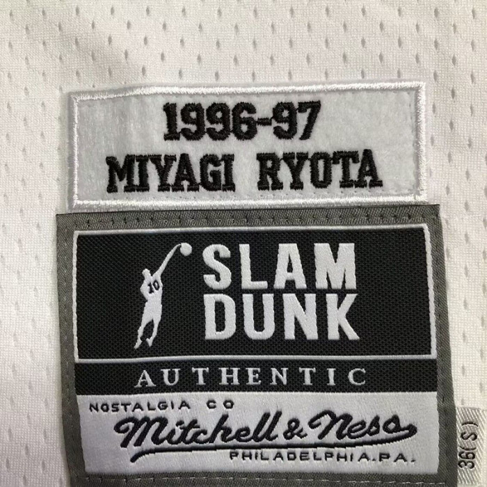 1996-1997 Slam Dunk Miyagi Ryota #7 White Top Quality Dense Embroidery NBA Jersey