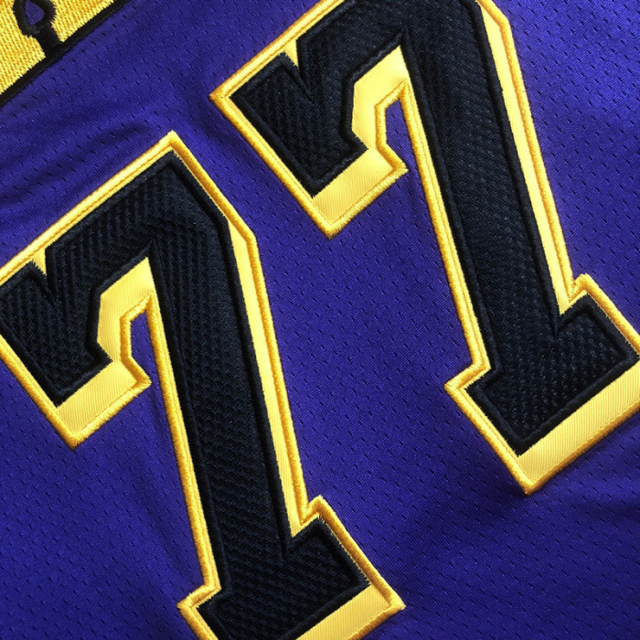 2025 Lakers Doncic #77 Purple Top Quality Dense Embroidery NBA Jersey
