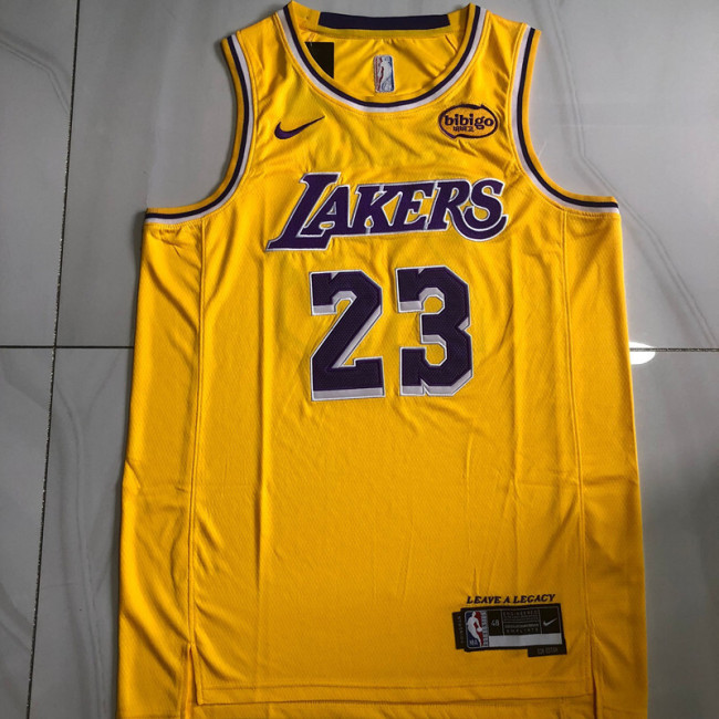 2025 Lakers James #23 Yellow Top Quality Dense Embroidery NBA Jersey