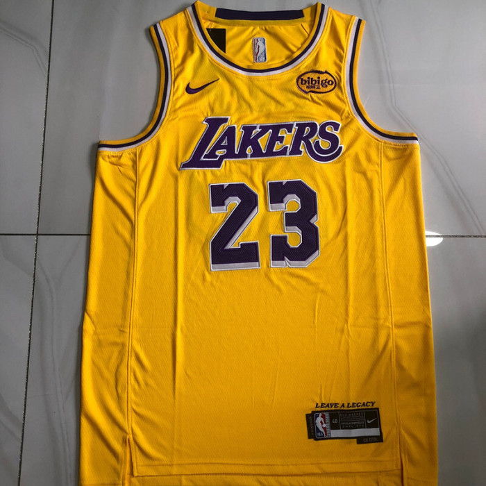 2025 Lakers James #23 Yellow Top Quality Dense Embroidery NBA Jersey