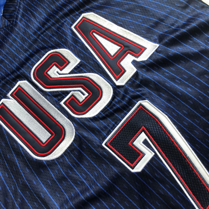 2024 Olympic USA Durant #7 Blue Top Quality Dense Embroidery NBA Jersey