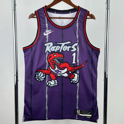 25-26 Raptors McGRADY #1 Purple Retro Top Quality Hot Pressing NBA Jersey