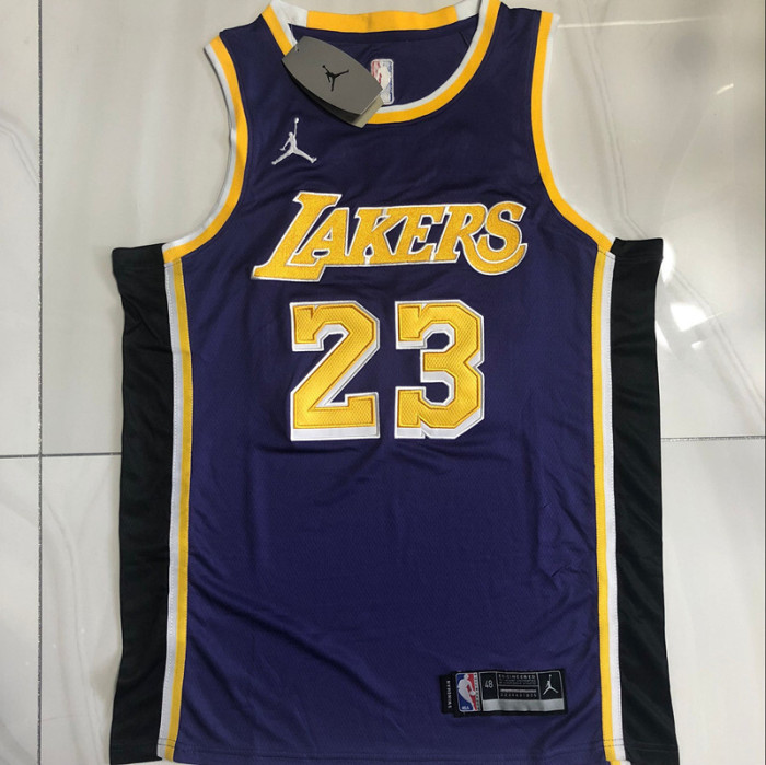 Lakers James #23 Purple Retro Top Quality Dense Embroidery NBA Jersey