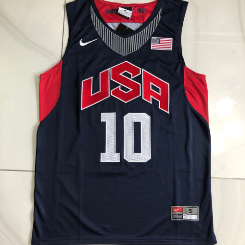 2012 Olympic USA Bryant #10 Blue Top Quality Dense Embroidery NBA Jersey