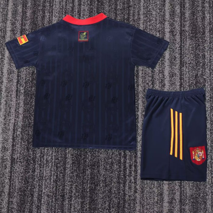 1996 Spain Away Retro Kids Soccer Jersey
