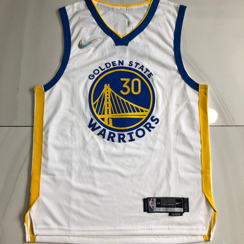 Warriors Curry #30 AU Player Edition White Top Quality Dense Embroidery NBA Jersey