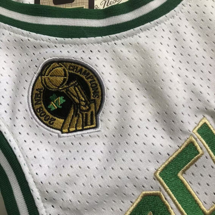 2007-2008 Celtics Garnett #5 White Top Quality Dense Embroidery NBA Jersey