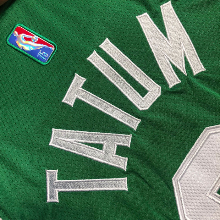 Celtic Tatum #0 Green 75th anniversary Top Quality Dense Embroidery NBA Jersey