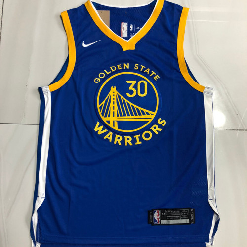 Warriors Curry #30 AU Player Edition Blue Top Quality Dense Embroidery NBA Jersey