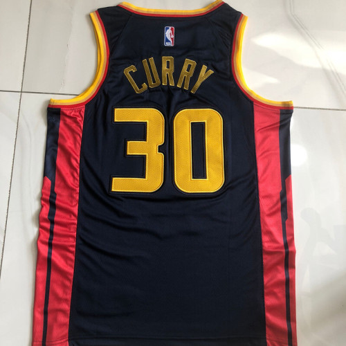 2025 Warriors Curry #30 City Version Deep Blue Top Quality Dense Embroidery NBA Jersey