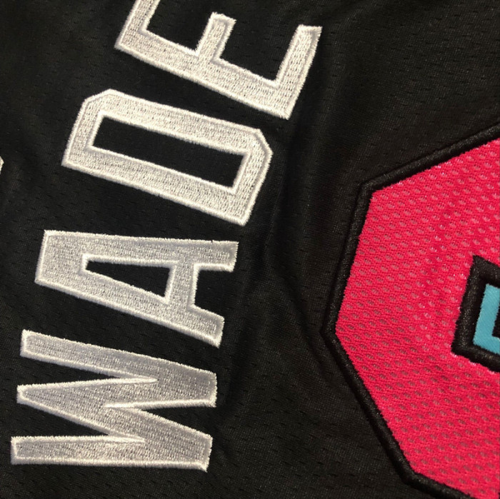 Heat Wade #3  Black City Version Top Quality Dense Embroidery NBA Jersey
