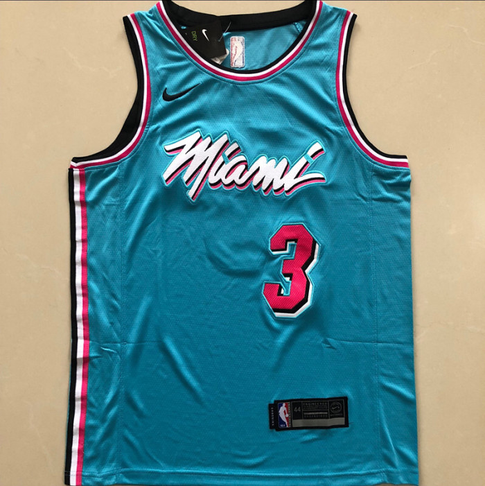 Heat Wade #3  Blue City Version Top Quality Dense Embroidery NBA Jersey