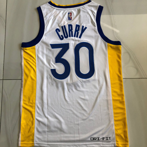 Warriors Curry #30 75th Anniversary Diamond Edition White Top Quality Dense Embroidery NBA Jersey