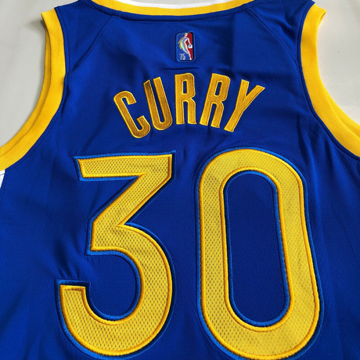 Warriors Curry #30 75th anniversary Retro Top Quality Dense Embroidery NBA Jersey