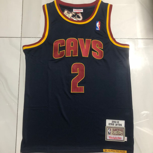 CAVALIERS Irving #2 Retro Deep Blue Top Quality Dense Embroidery NBA Jersey