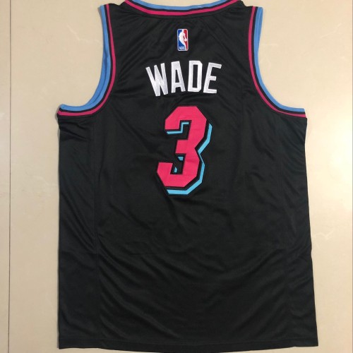 Heat Wade #3  Black City Version Top Quality Dense Embroidery NBA Jersey