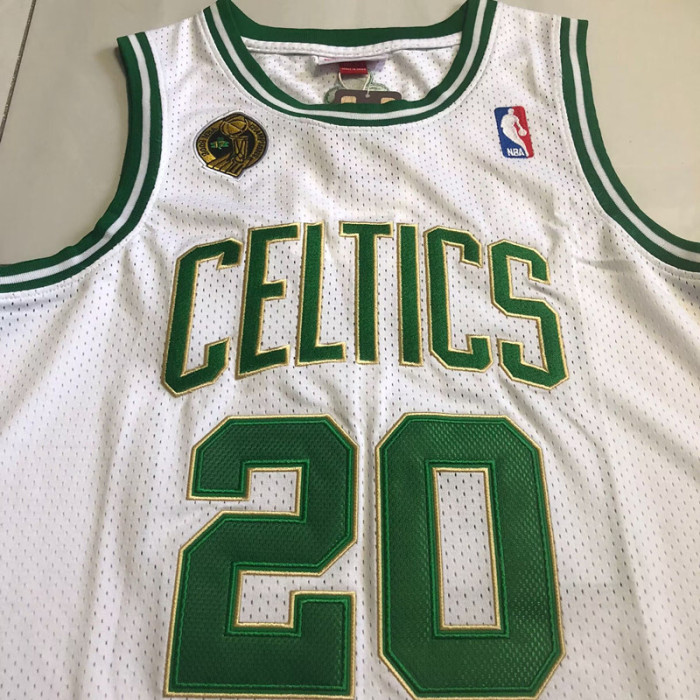 2007-2008 M&N Celtics Allen #20 White Top Quality Dense Embroidery NBA Jersey