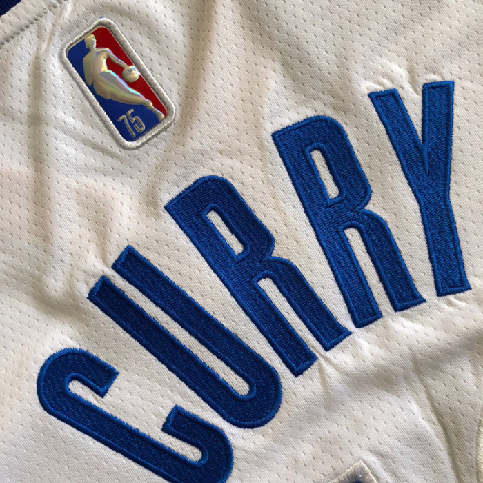 Warriors Curry #30 75th Anniversary Diamond Edition White Top Quality Dense Embroidery NBA Jersey