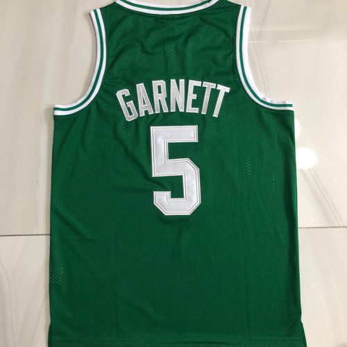 2007-2008 Celtics Garnett #5 Green Top Quality Dense Embroidery NBA Jersey