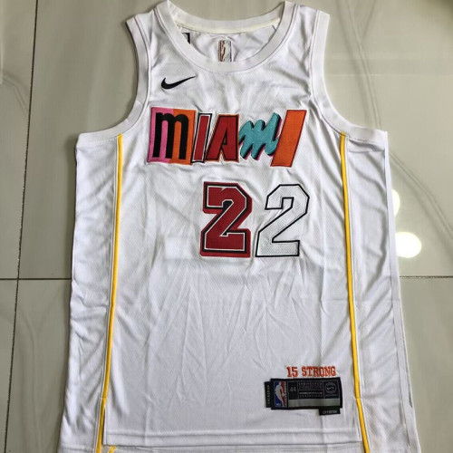 Heat Butler #22 White City Version Top Quality Dense Embroidery NBA Jersey