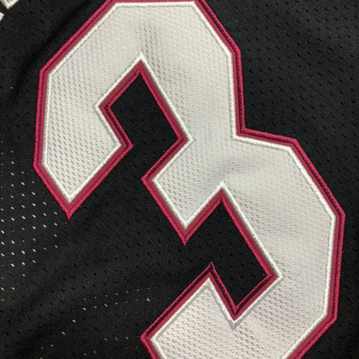 2012-2013 M&N Heat Wade #3 Black Retro AU Top Quality Dense Embroidery NBA Jersey