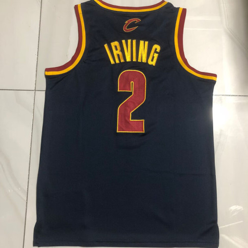 CAVALIERS Irving #2 Retro Deep Blue Top Quality Dense Embroidery NBA Jersey