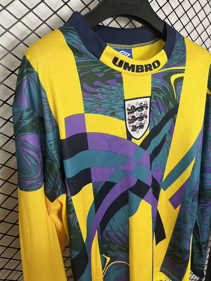 1995 England GoalKeeper Long Sleeve Retro Soccer Jersey