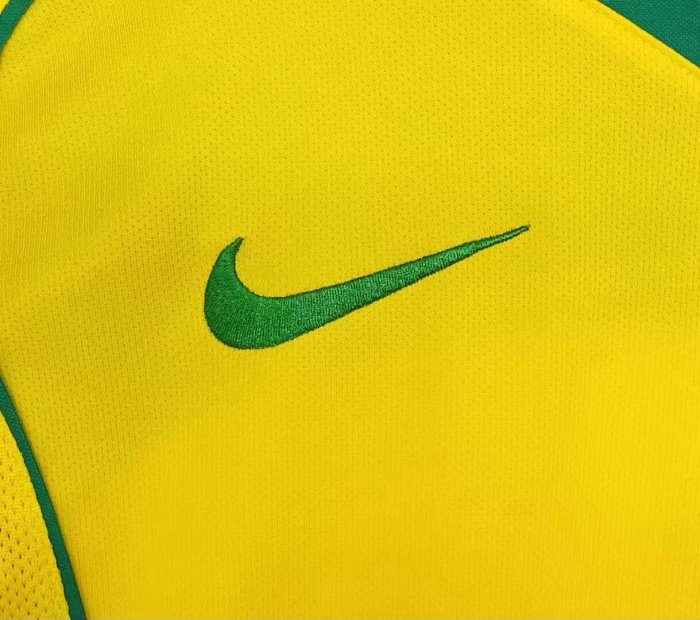2004 Brazil Home Long sleeves Retro Soccer Jersey 