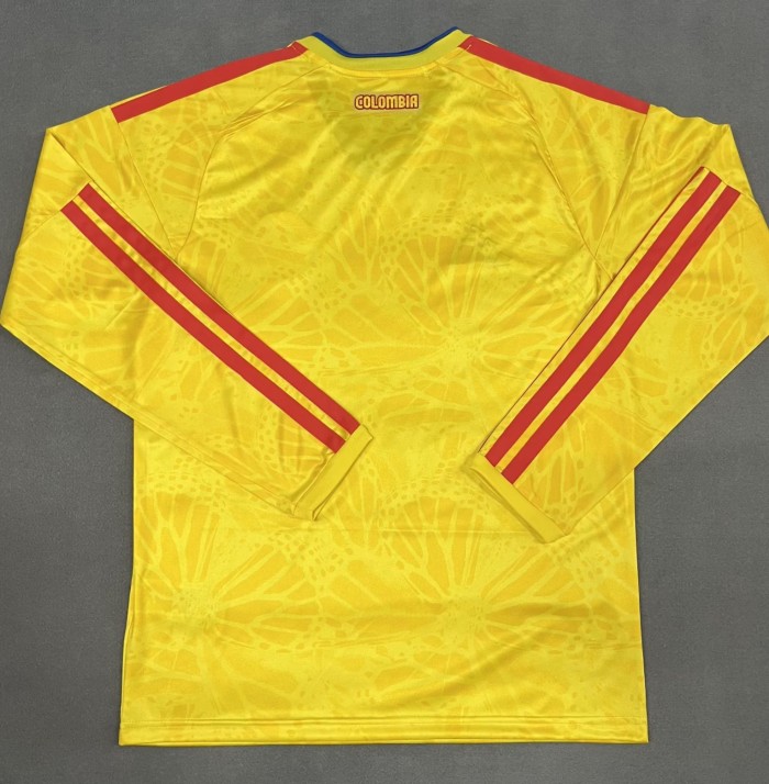 25-26 Colombia Home Long Sleeve Fans Soccer Jersey