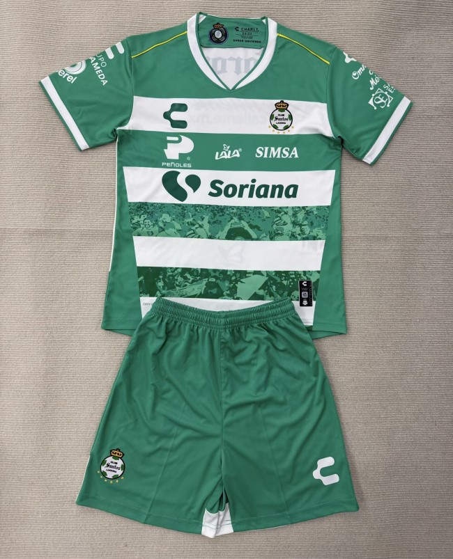 25-26 Santos Laguna Home Kids Soccer Jersey