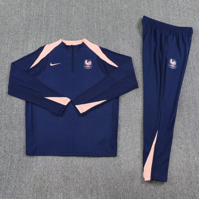 25-26 France High Quality Half Pull Tracksuit