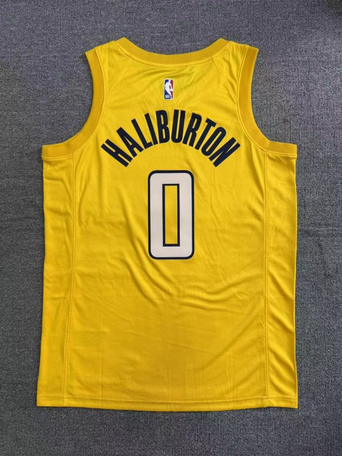 25-26 Indiana Pacers HALIBURTON #0 Yellow Declare Edition Top Quality Hot Pressing NBA Jersey