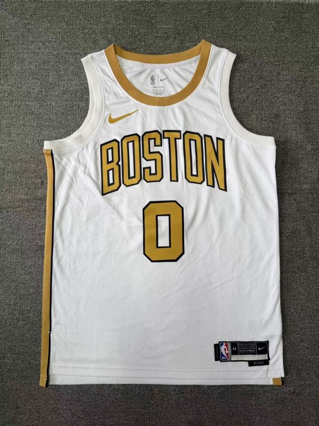 25-26 Boston Celtics TATUM #0 White City Edition Top Quality Hot Pressing NBA Jersey