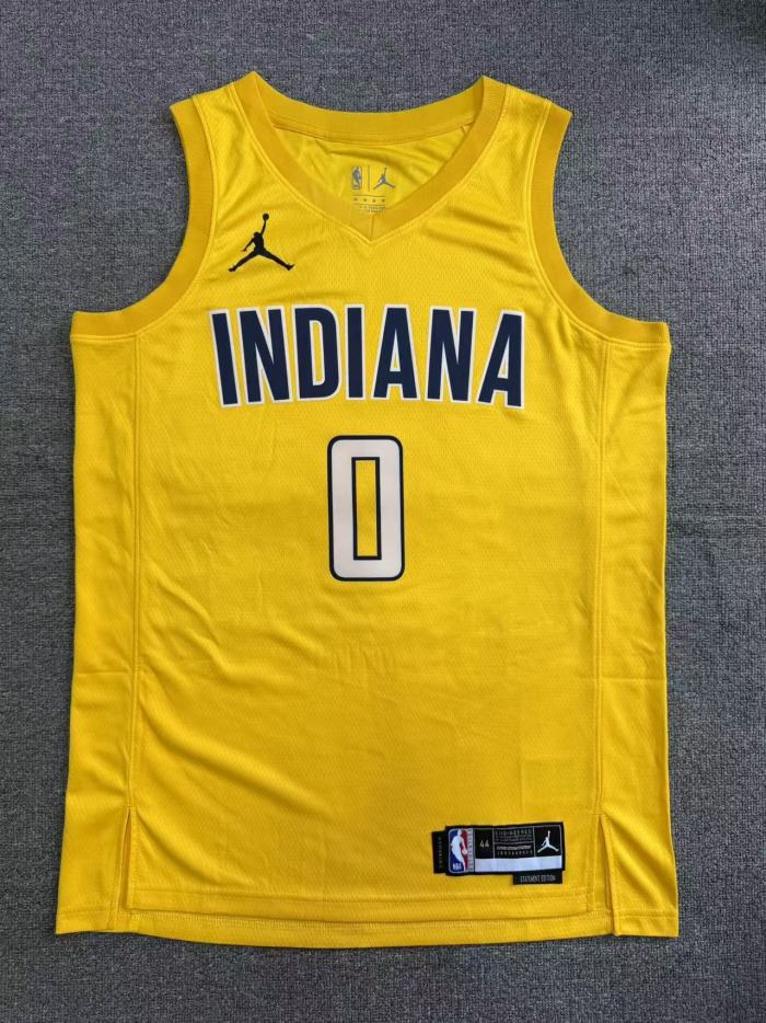 25-26 Indiana Pacers HALIBURTON #0 Yellow Declare Edition Top Quality Hot Pressing NBA Jersey