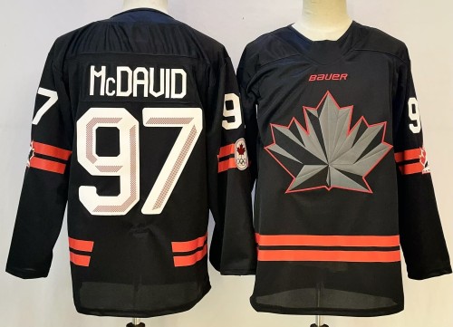 2026 Team Canada Olympics Hockey Black New Pattern Jersey
