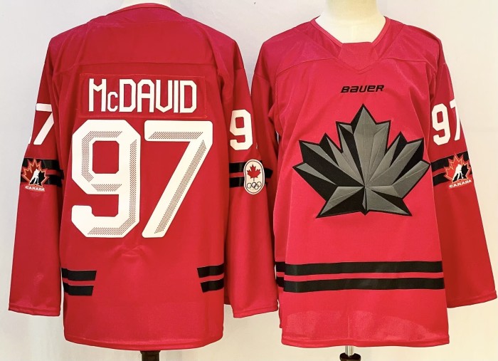 2026 Team Canada Olympics Hockey Red New Pattern Jersey