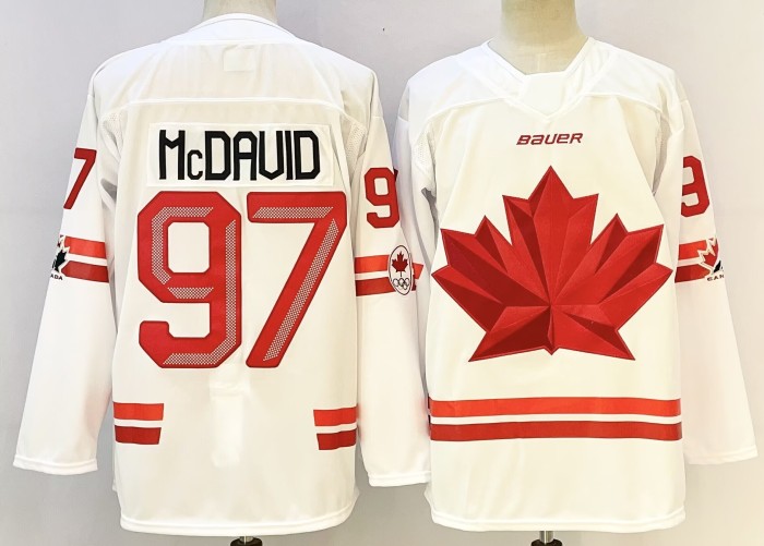 2026 Team Canada Olympics Hockey White New Pattern Jersey