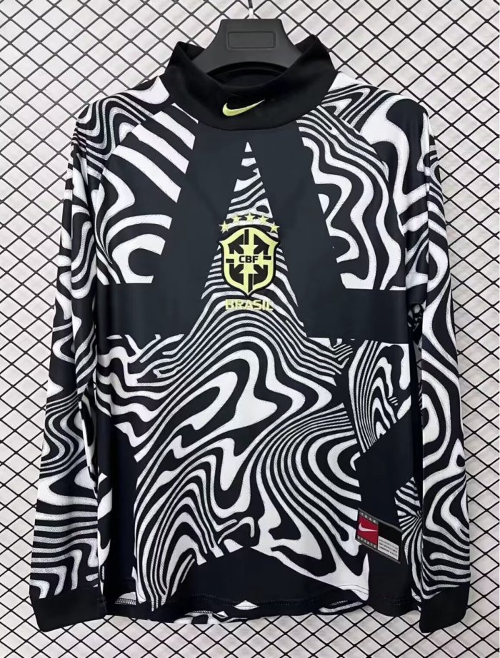 25-26 Brazil GoalKeeper Long sleeves Fans Soccer Jersey