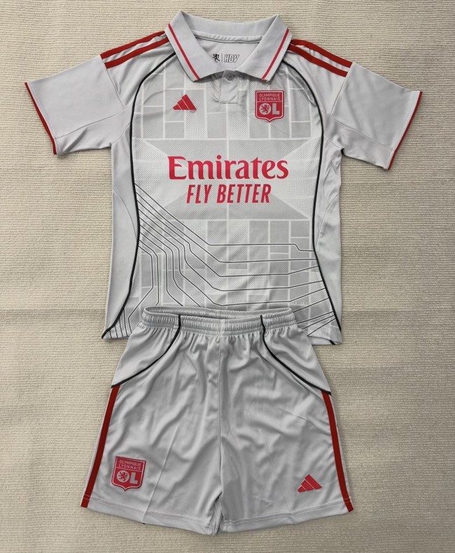 25-26 Lyon Third Kids Soccer Jersey