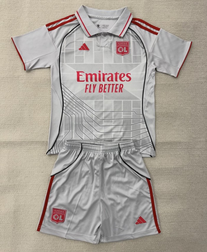 25-26 Lyon Third Kids Soccer Jersey