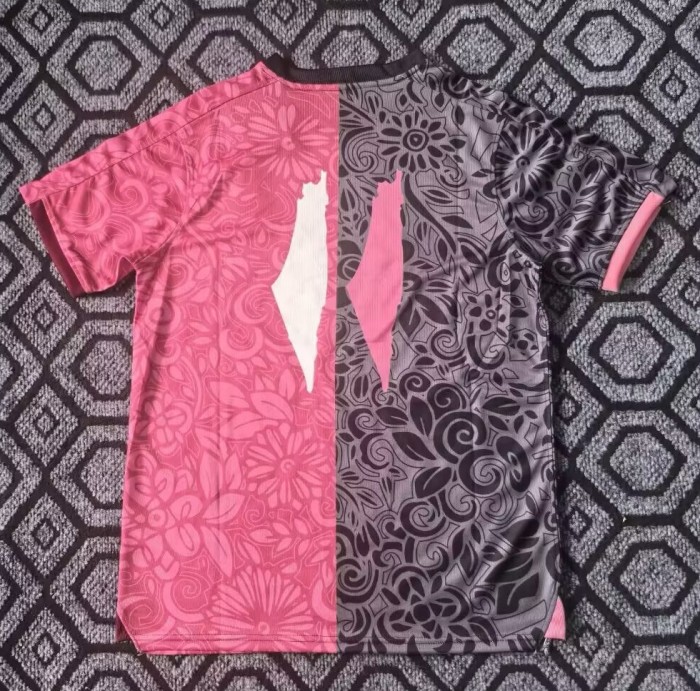 25-26 Palestine Black Pink Special Edition Fans Soccer Jersey