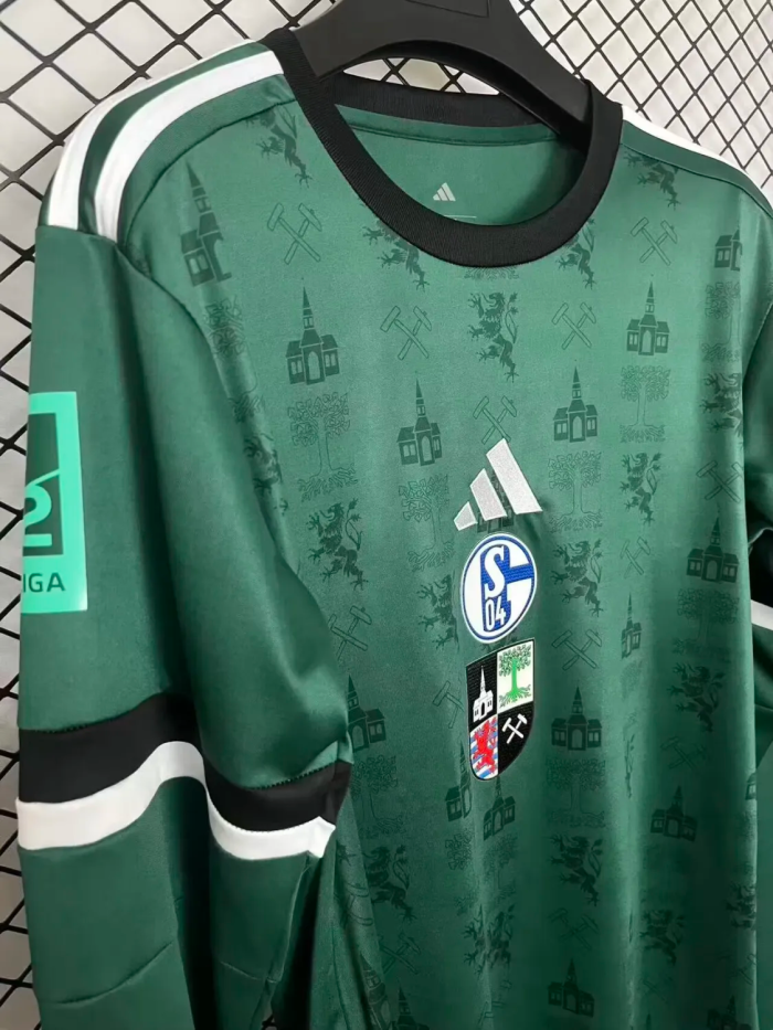 25-26 Schalke 04 150th Anniversary Commemorative Edition Long sleeves Fans Soccer Jersey