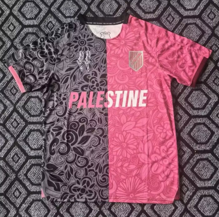 25-26 Palestine Black Pink Special Edition Fans Soccer Jersey
