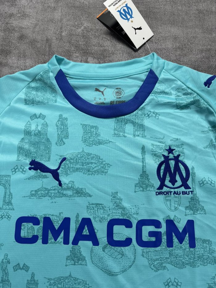 25-26 Marseille Blue GoalKeeper Fans Soccer Jersey