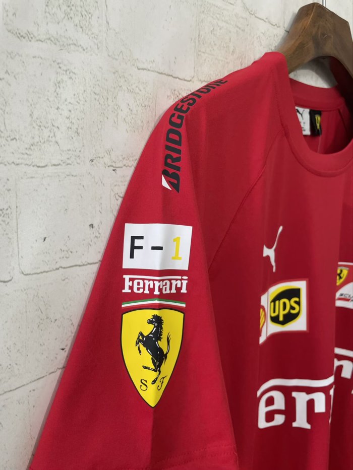 2025 F1 Ferrari New Pattern Red Short Sleeve Racing Suit