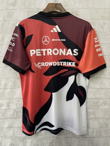 2025 F1 Benz New Pattern Short Sleeve Racing Suit
